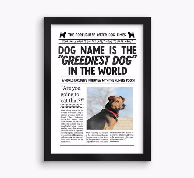 Newspaper Print: Personalised {breedFullName} Framed Print